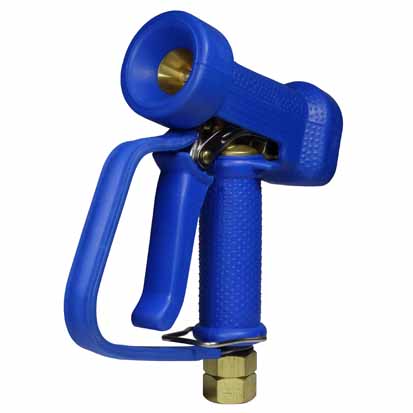 AKMNP01-B-SW12, standard flow water gun with trigger guard and ball bearing swivel inlet, blue