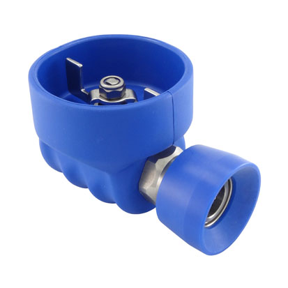 BALRCP1-NB, stainless steel ball valve with quick release coupler with nylon protection, blue