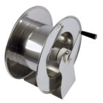 AKM9815, Stainless steel manual hose reel, suitable for 15 m. 3/4" hose or 13 m. 1".  Hose is not included. Also available on request:  complete with hose from our range. See for hoses our hose section on our website.