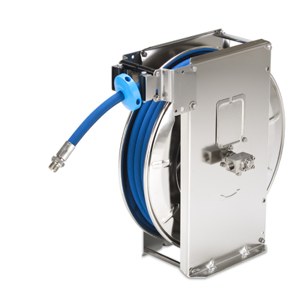 AT20/12e, Stainless steel automatic hose reel for 17m 1/2" hose.