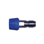 ADASN1/4-2530B, St.st. short adapter with spray nozzle 2530 and blue protection
